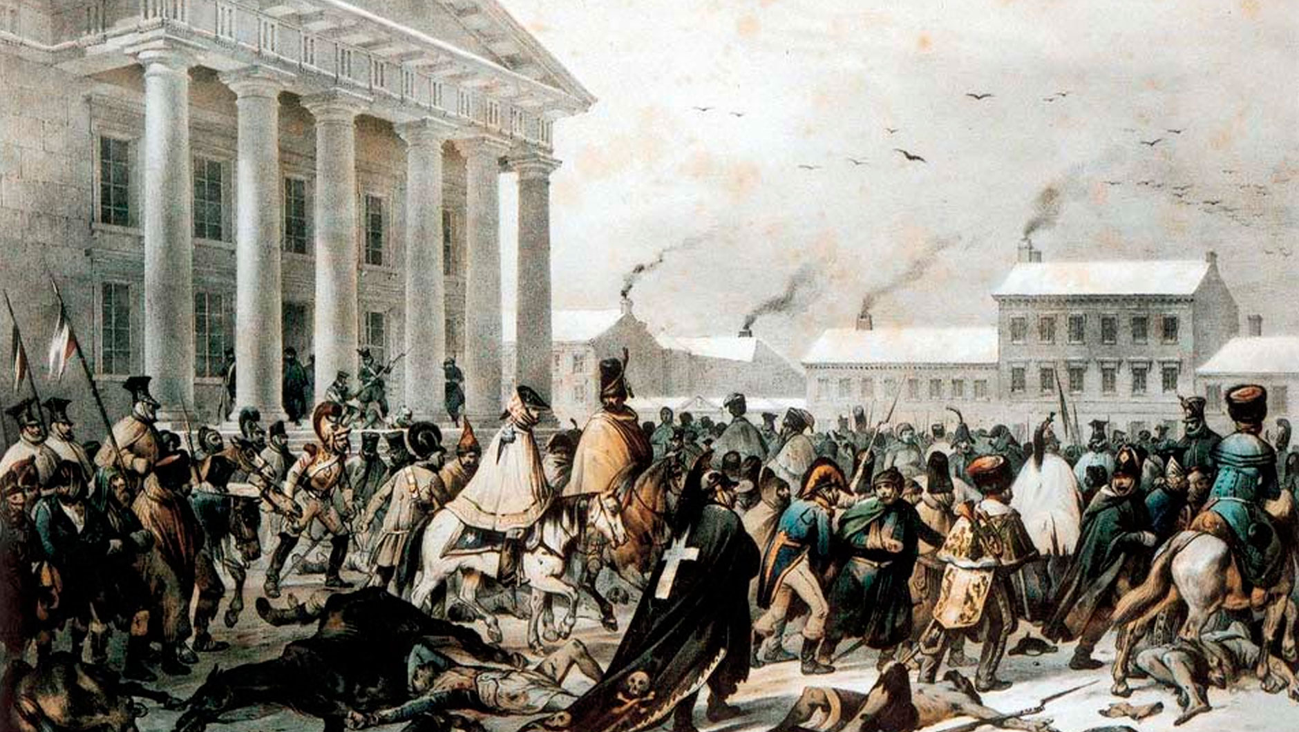 Ян Дамель, “Отступление французов через Вильно в 1812 году”. Первая половина 19 века