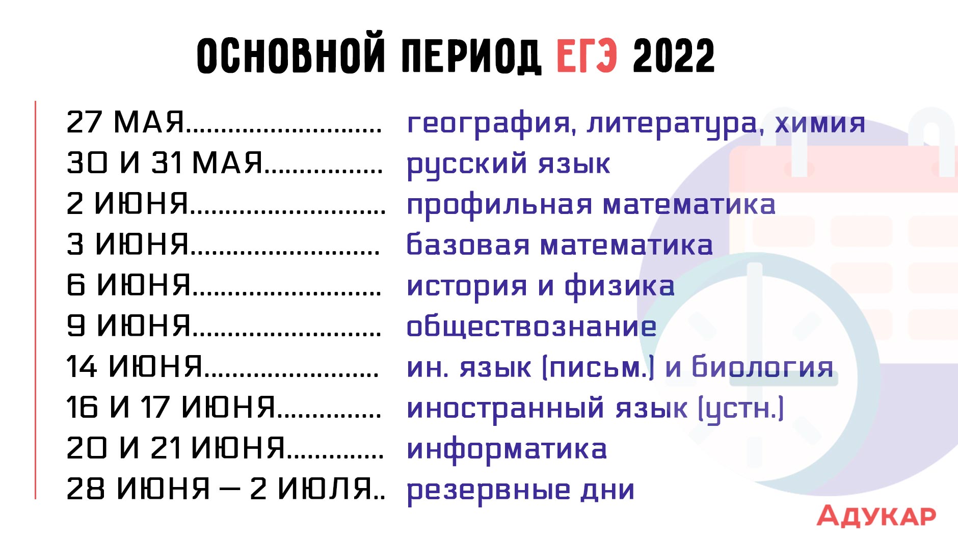 Сколько экзаменов егэ 2024